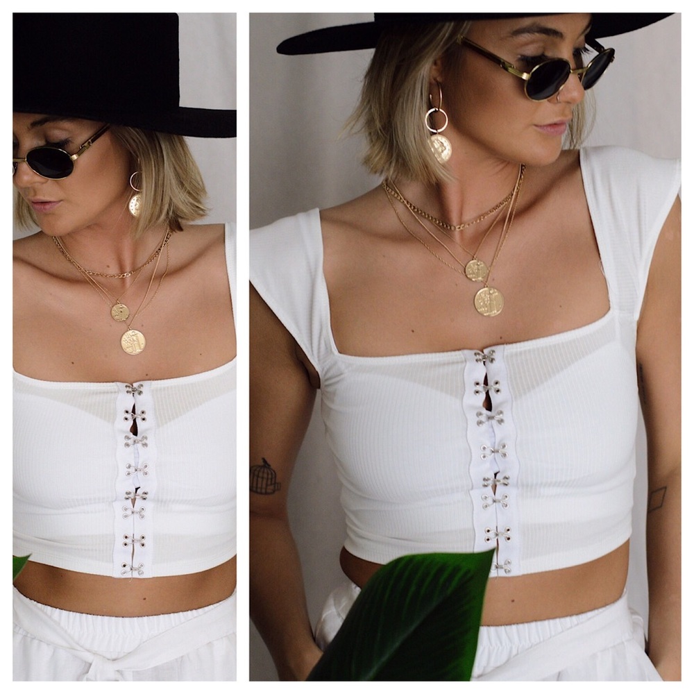 HooKed On You White Crop Top - Picture 2 of 2